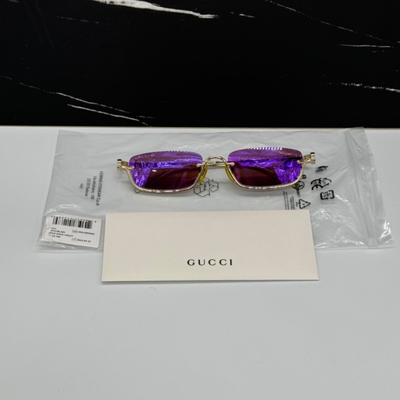NEW AUTHENTIC GUCCI MICRO METAL GUCCI SUNGLASSES WITH GG LENSES - Picture 15 of 15